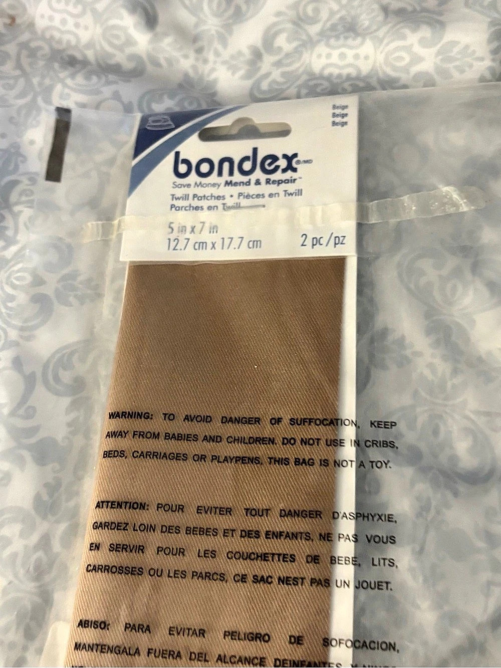 Bonderx 5 x 7 Brown twill patches NWT